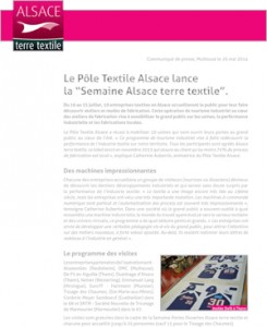 Téléchargez le communiqué de presse officiel concernant la semaine Alsace terre textile